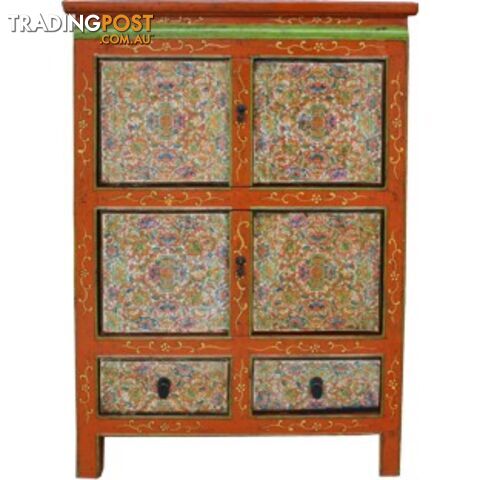 Tibetan Cabinet with Flora Painting