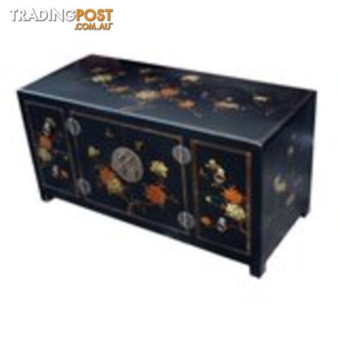 Black Painted Low Oriental TV Buffet