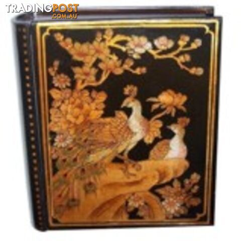 Black Painted Oriental Book Shape Decoration Box with Drawer