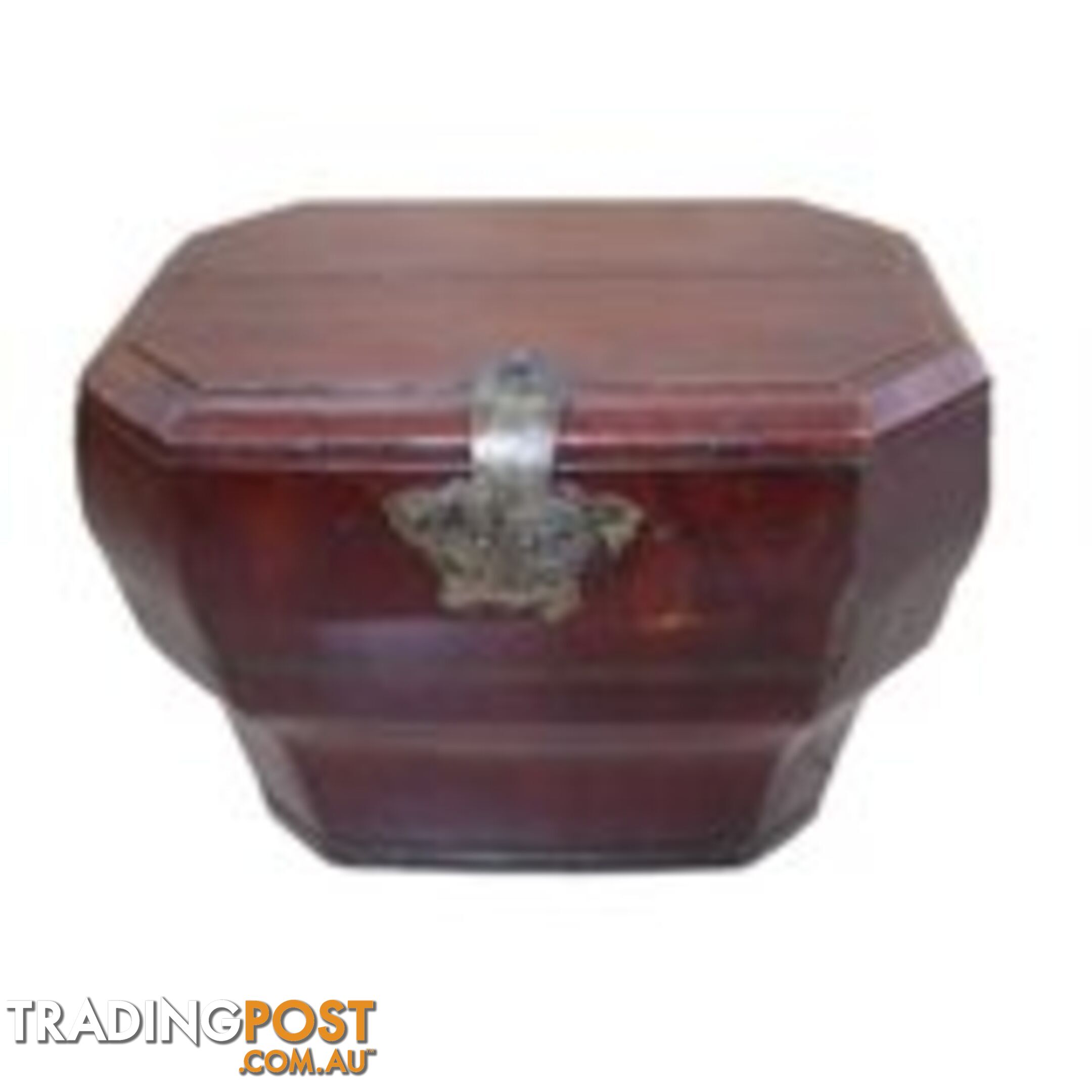 Maroon Chinese Wooden Box with Lid