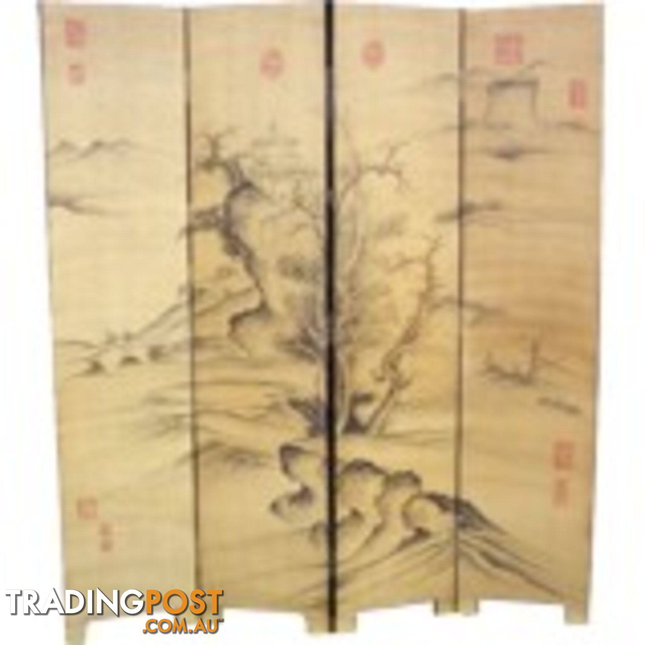 Chinese Mountain Scenery Room Divider Screen