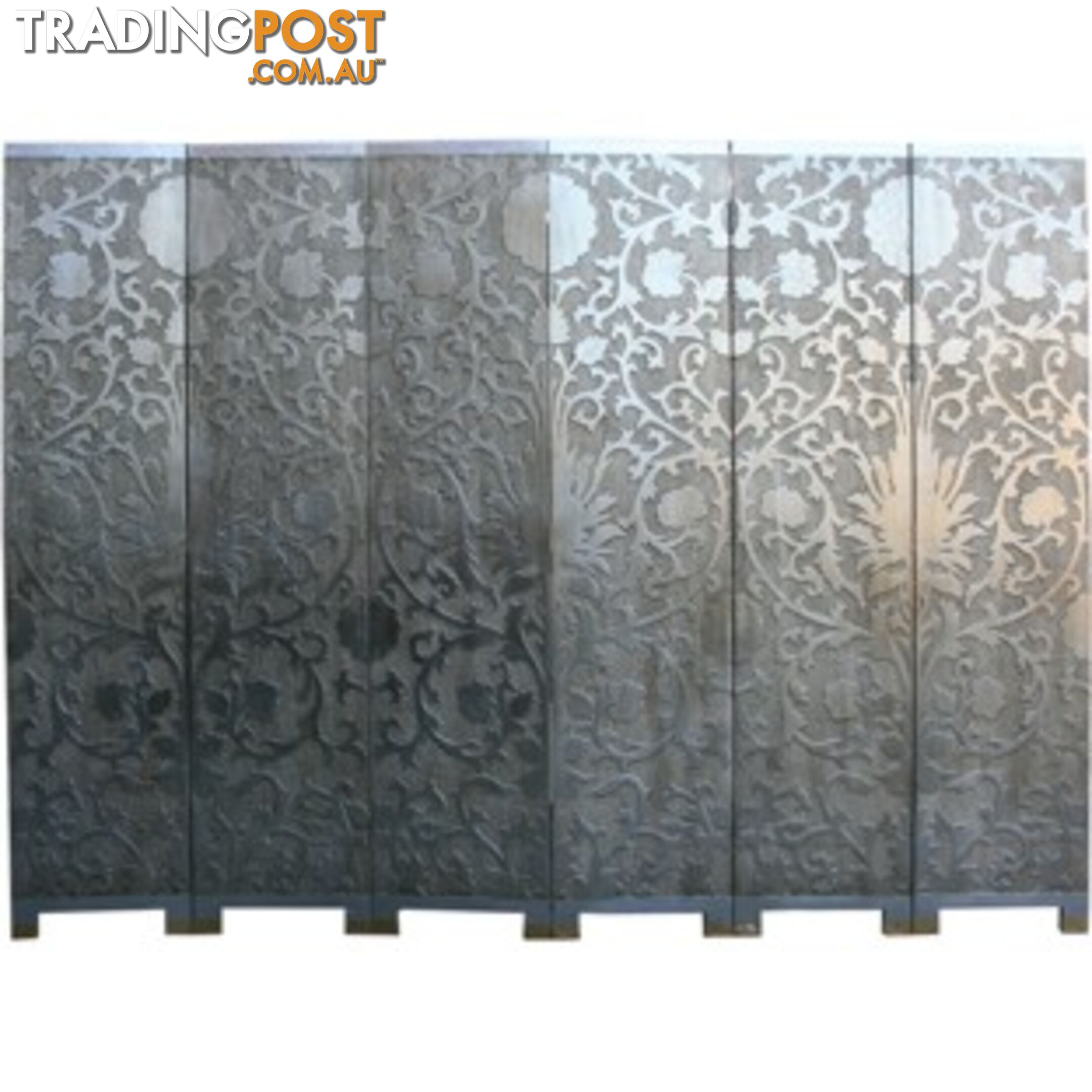 French Silver Folding Screen - Sun Flowers