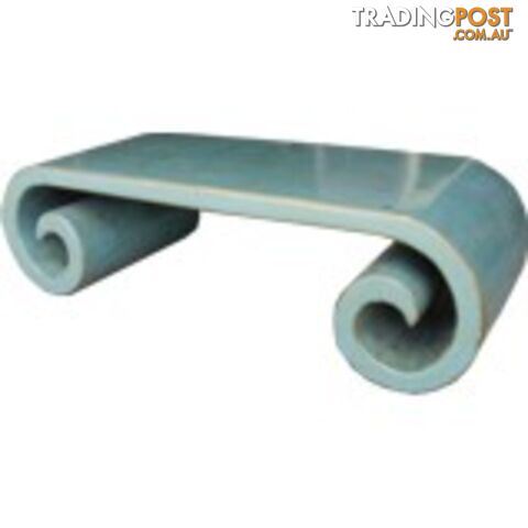 Blue Grey Musical Table Scroll Legs