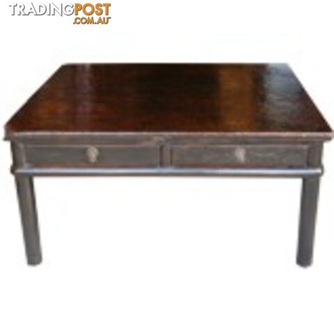 Brown Four Drawers Asian Antique Coffee Table