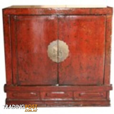 Chinese Antique Red Small Cabinet