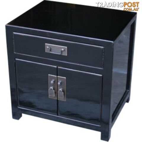 Black Lacquer Chinese Bedside Table - photo 2 of 2