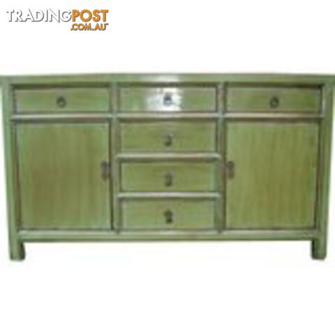 Solid Green Multi Drawers Chinese Sideboard Buffet
