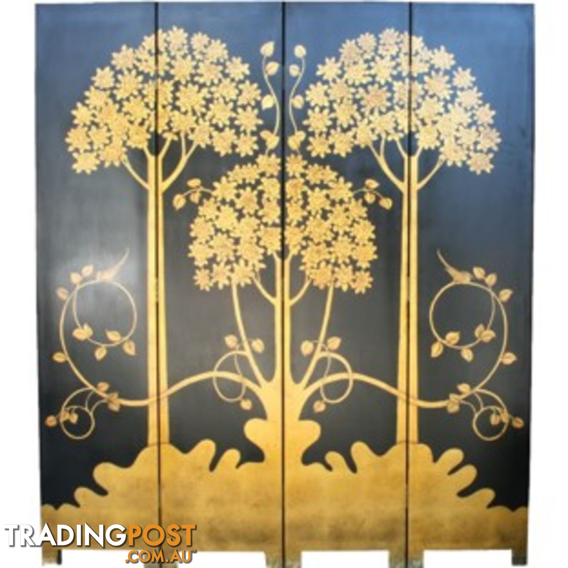 Gold Money Tree Fortune Room Divider Screen