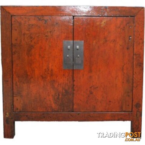 Chinese Orange Side Cabinet