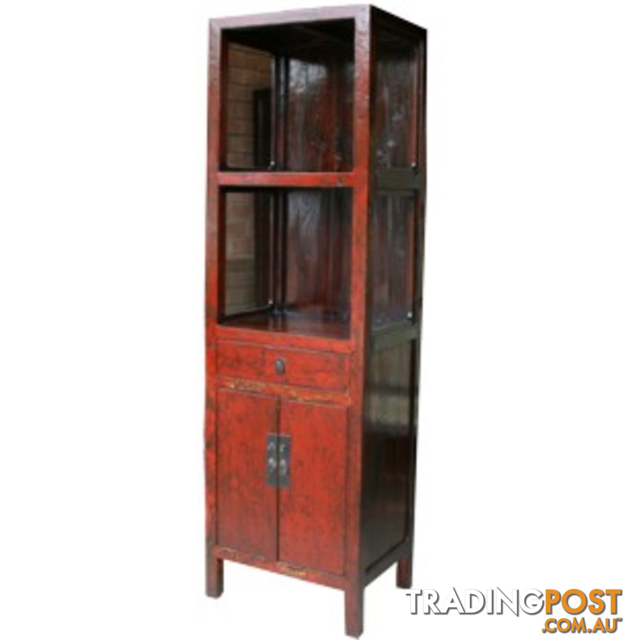 Red Slim Display Cabinet