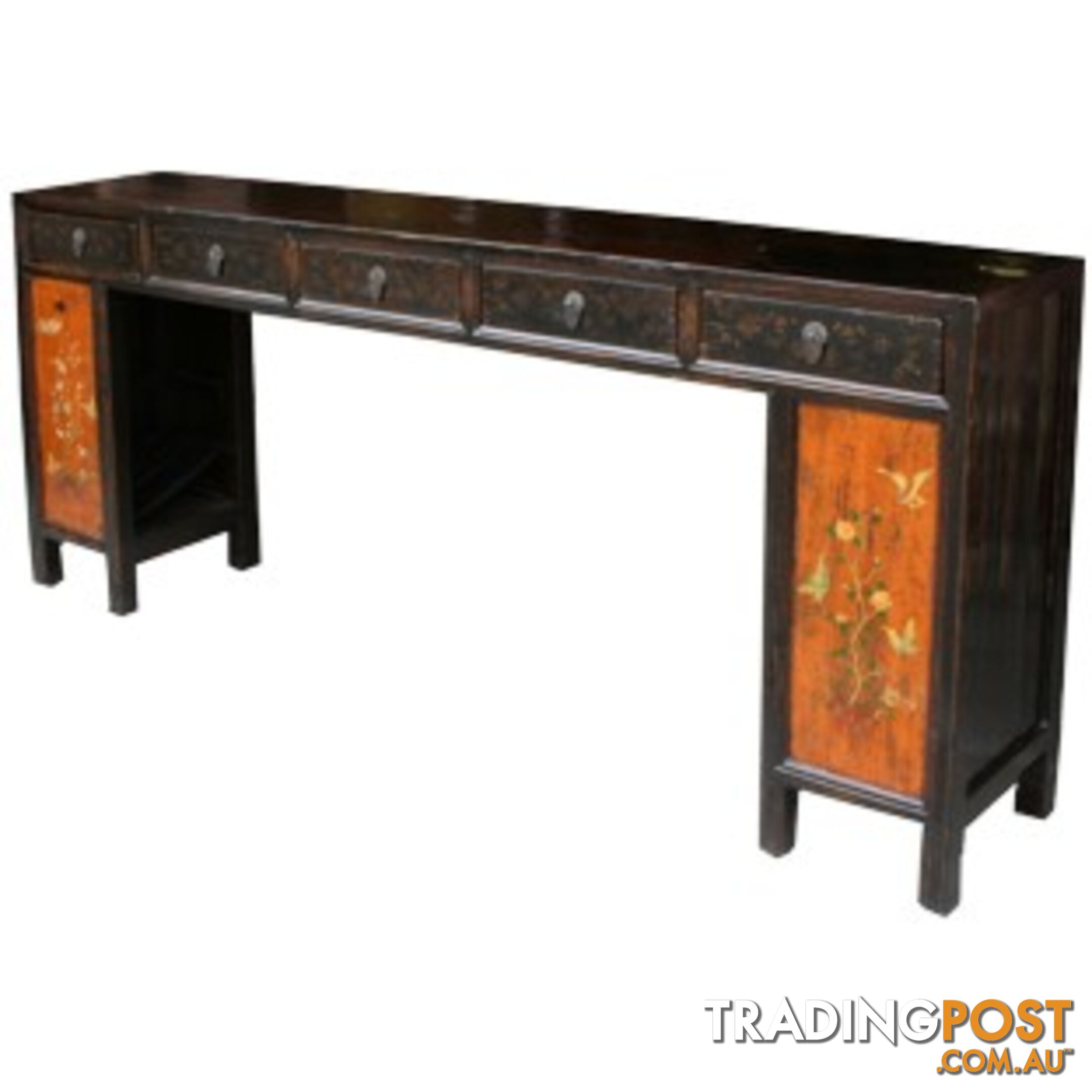 Original Mandarin Chinese Four Drawer Painted Long Table