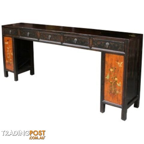 Original Mandarin Chinese Four Drawer Painted Long Table