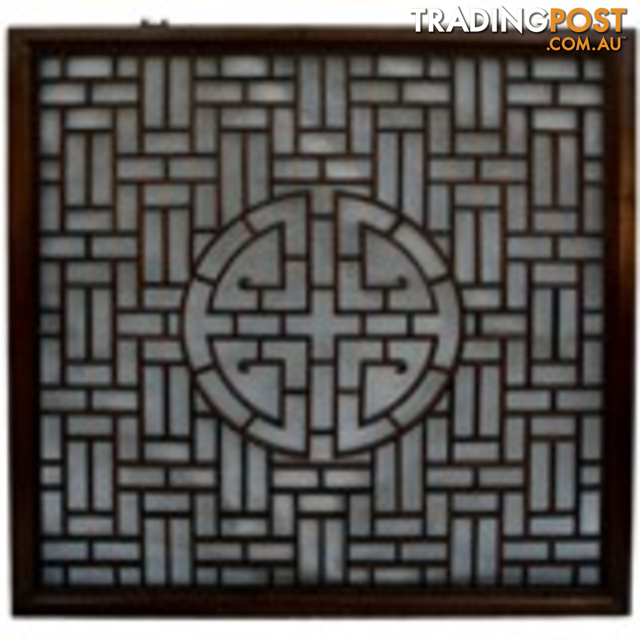 Chinese Art Square Lattice Wall Hanging Screen