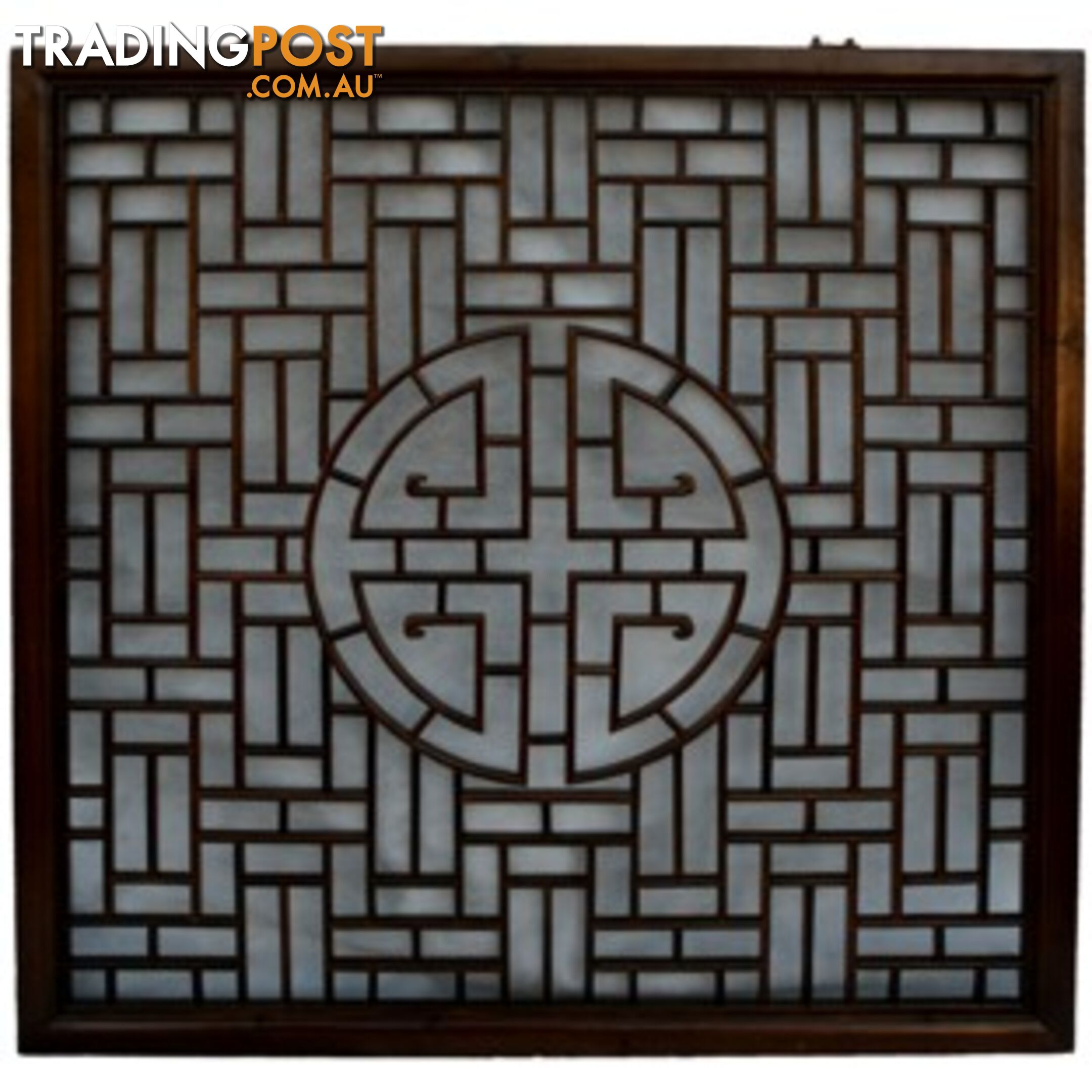 Chinese Art Square Lattice Wall Hanging Screen