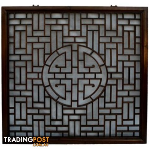 Chinese Art Square Lattice Wall Hanging Screen