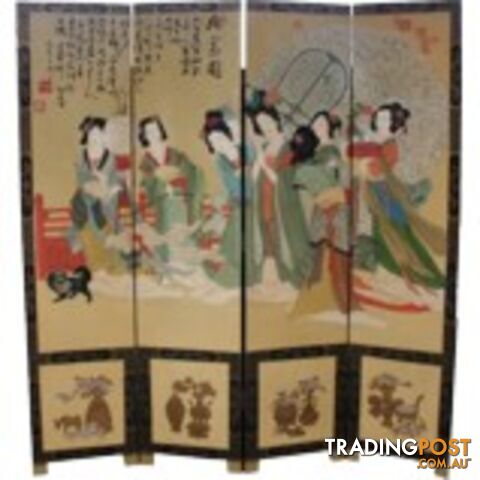 Hand Painted Chinese Imperial Banquet Room Divider Screen