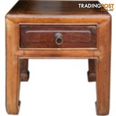 Chinese Antique Wood Stool with Drawer/Side Table