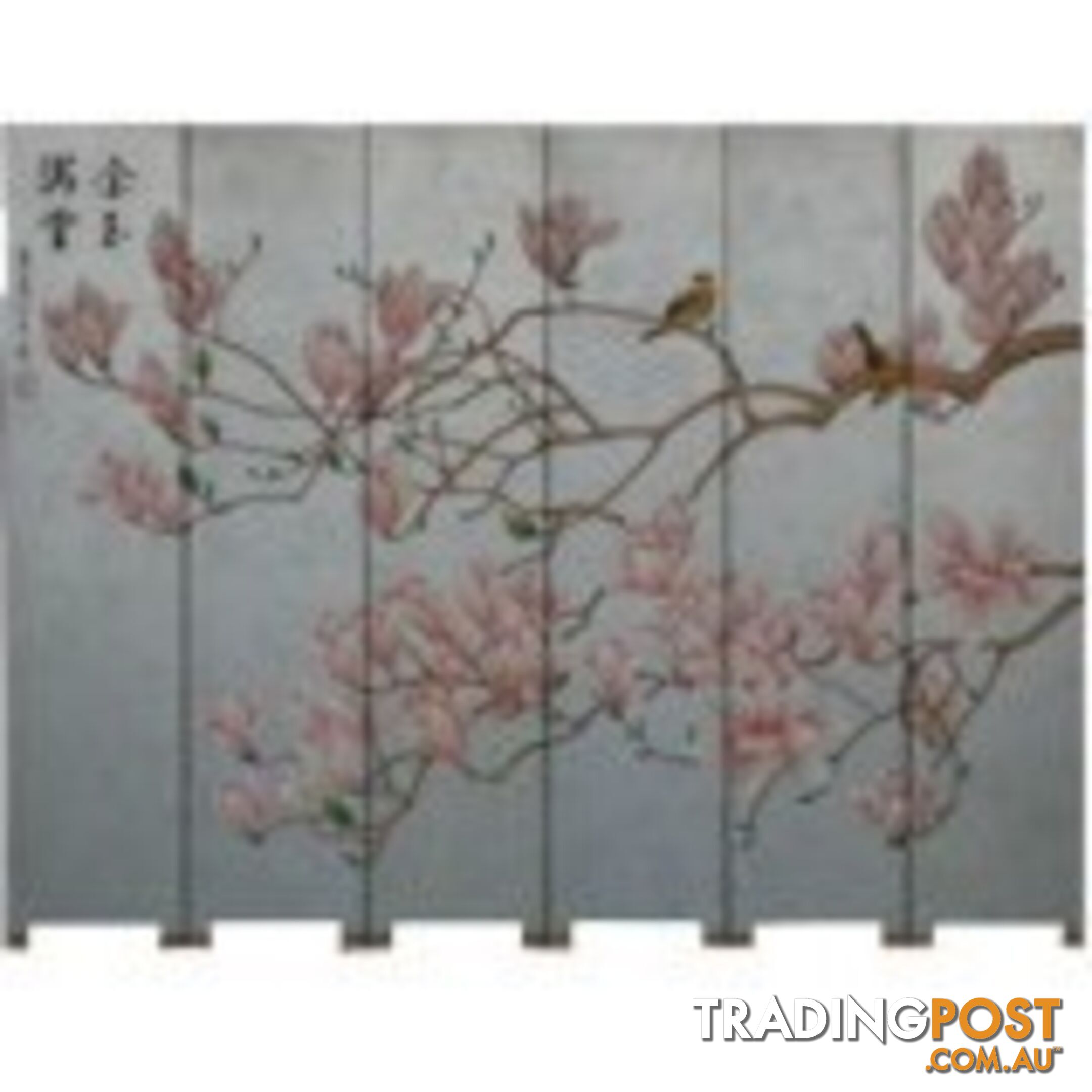 6-Panel Chinese Magnolia Fold Up Screen