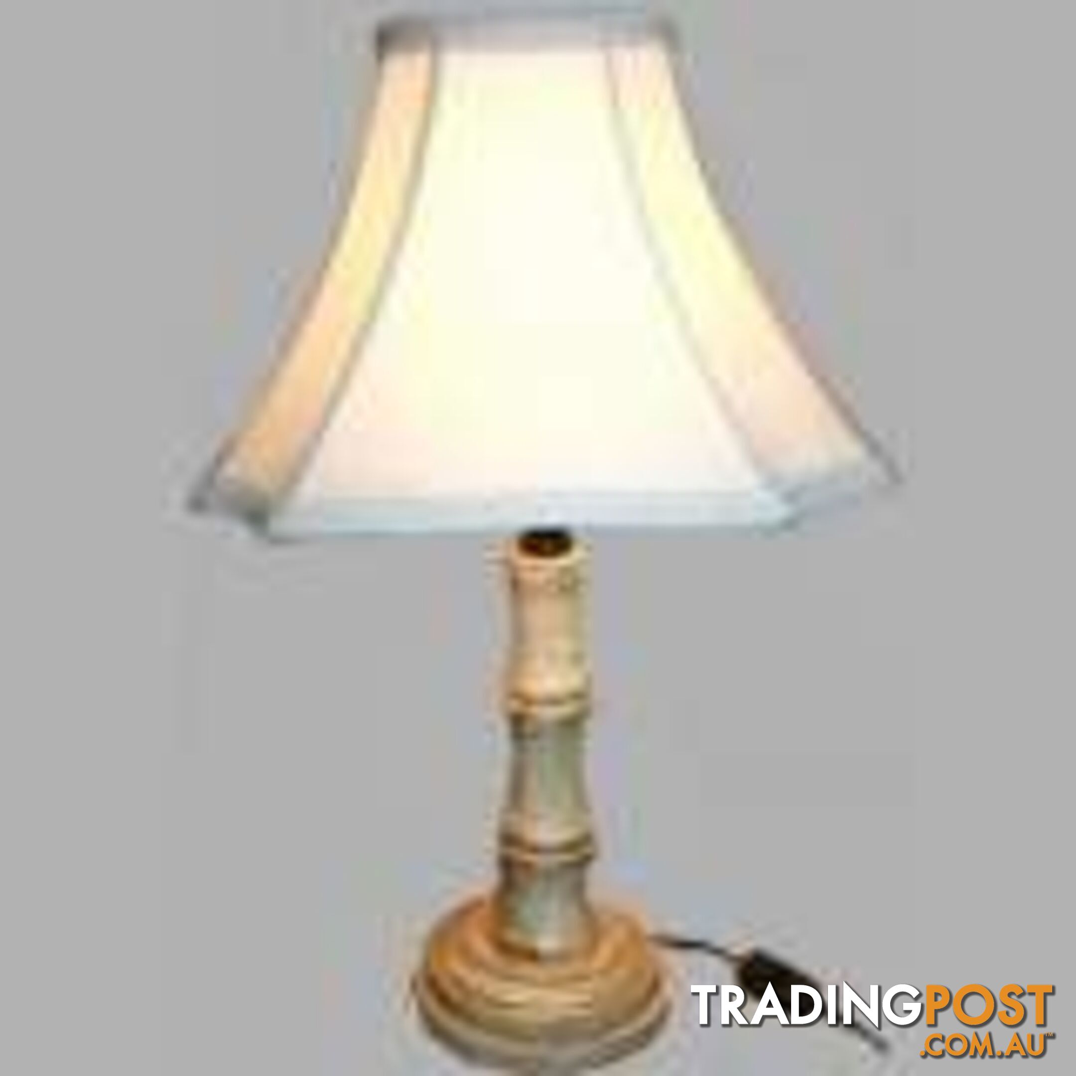 Beige Oriental Style Wood Base Lamp