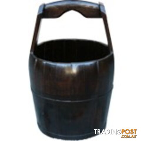 Large Round Chinese Pail with Wide Handle
