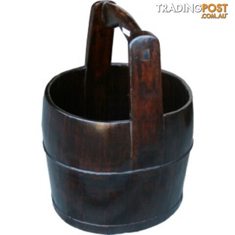 Large Round Chinese Pail with Wide Handle