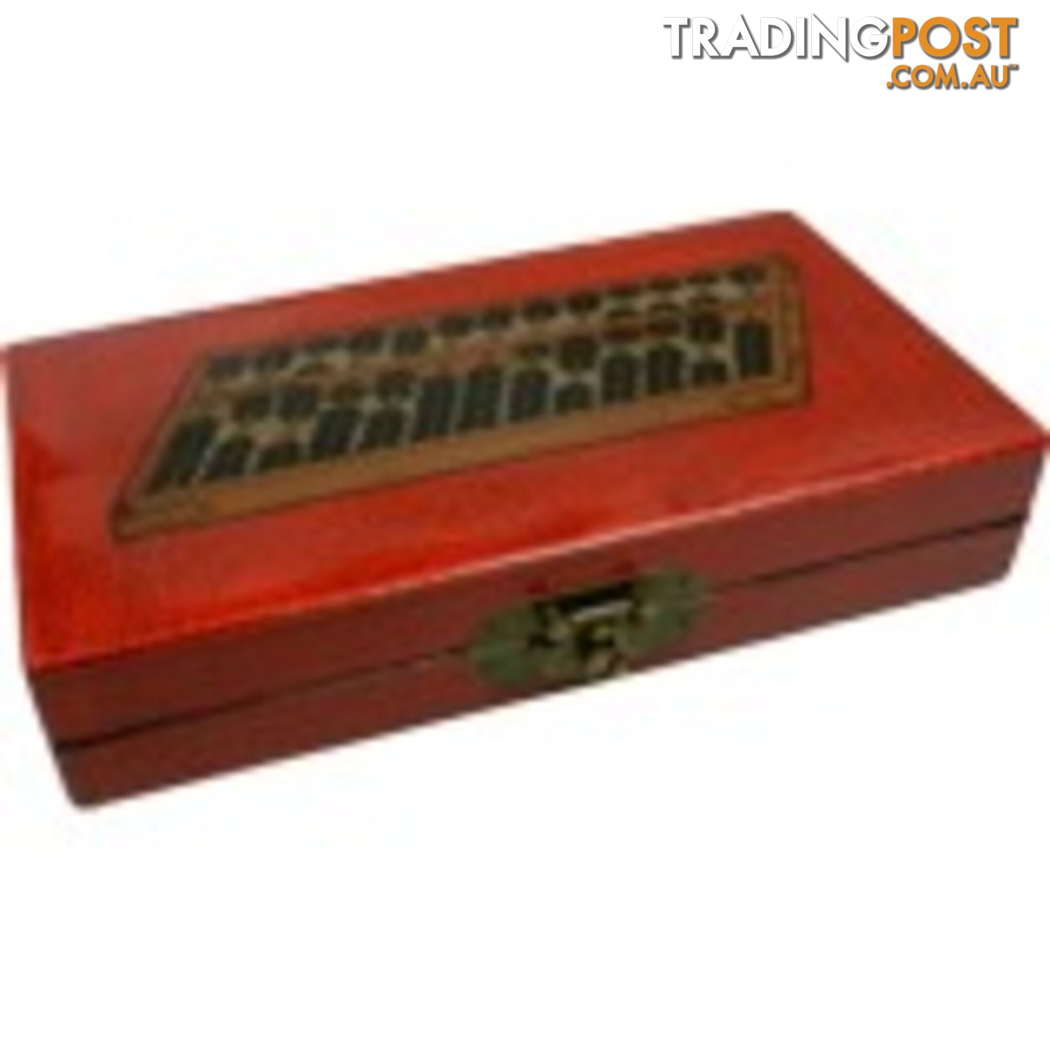 Chinese Abacus in Red Painted Box