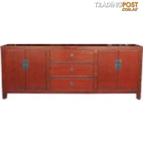 Chinese Antique Red Large Sideboard