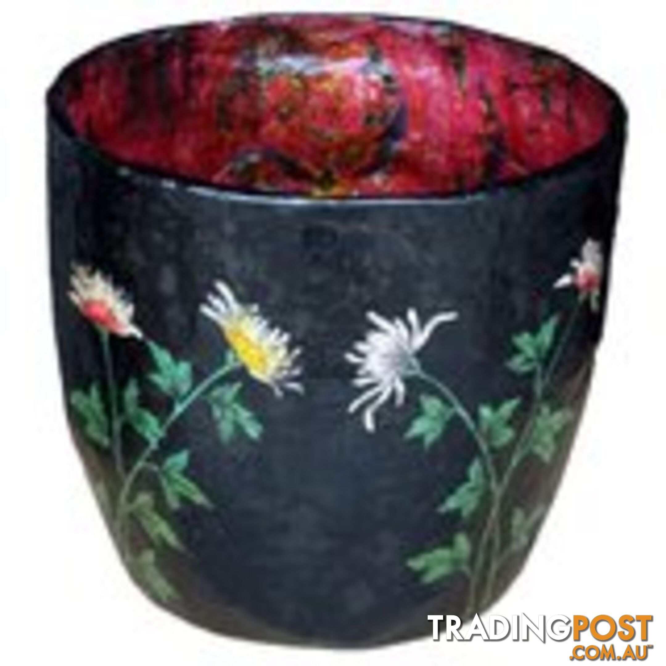 Chinese Vintage Decor Barrel with Flora Painting