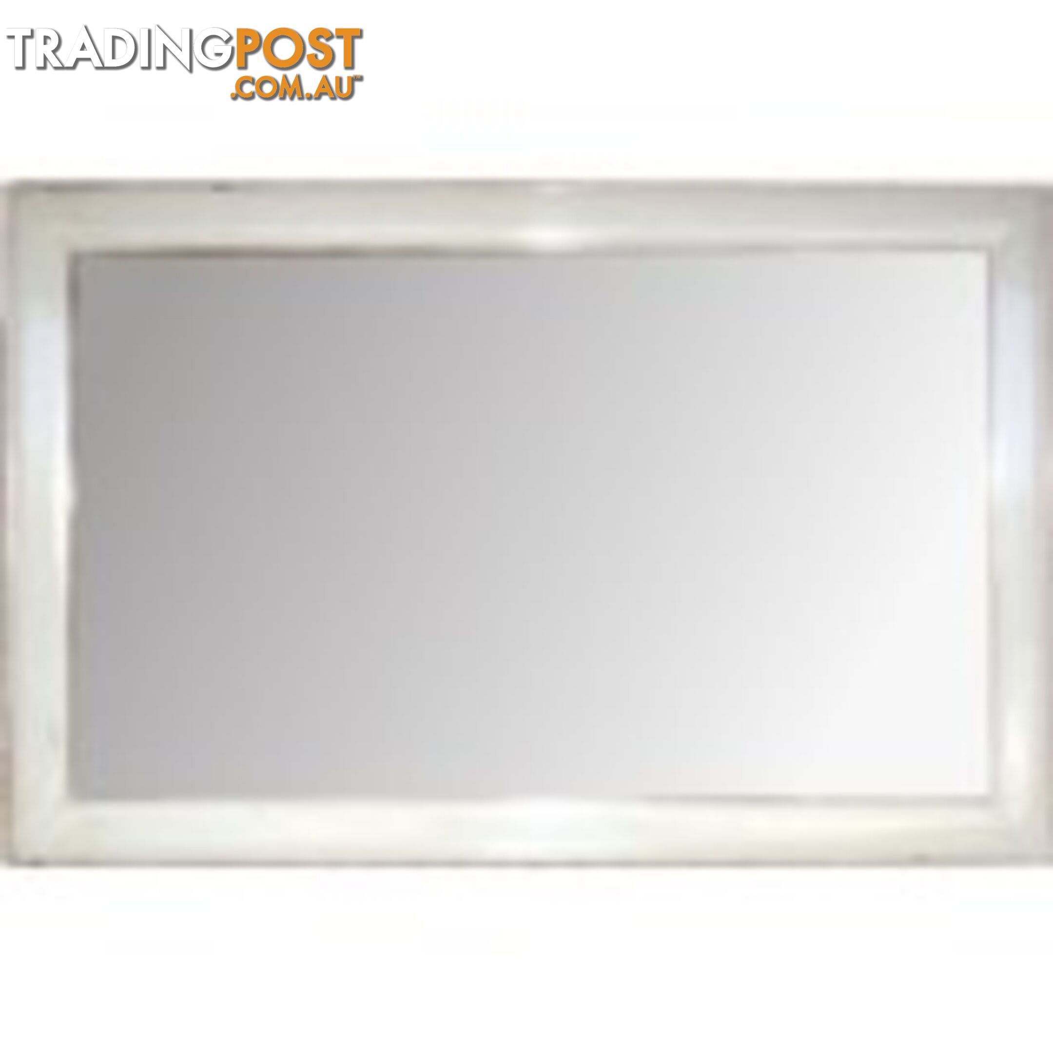 White Lacquer Chinese Rectangular Mirror - Horizontal