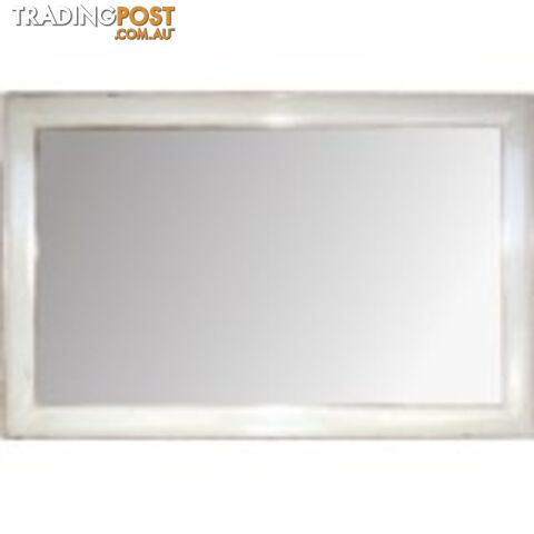 White Lacquer Chinese Rectangular Mirror - Horizontal