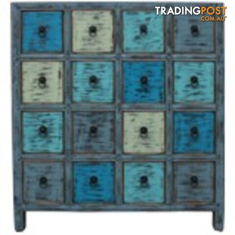 Blue Chinese Herb Medicine Cabinet