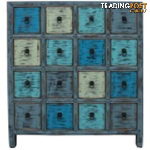 Blue Chinese Herb Medicine Cabinet