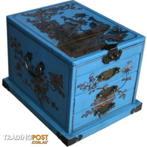 Light Blue Luxury Jewellery Box with Stand-Up Mirror - photo 2 of 2