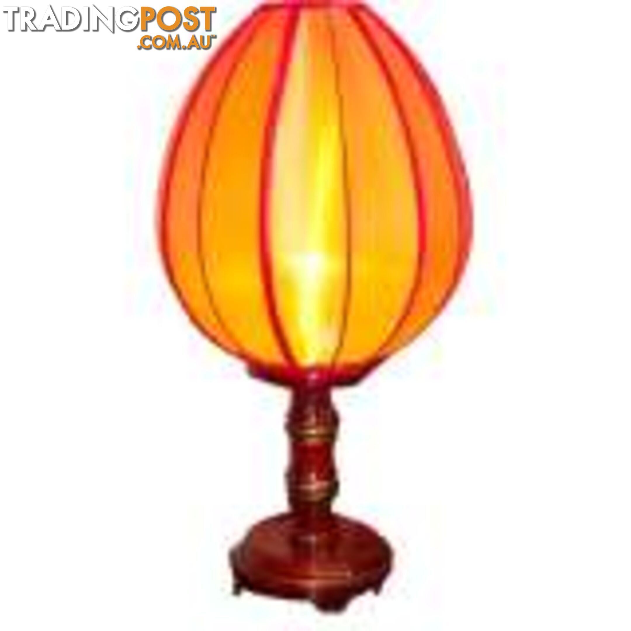 Red Bamboo Style Lamp with Lampshade