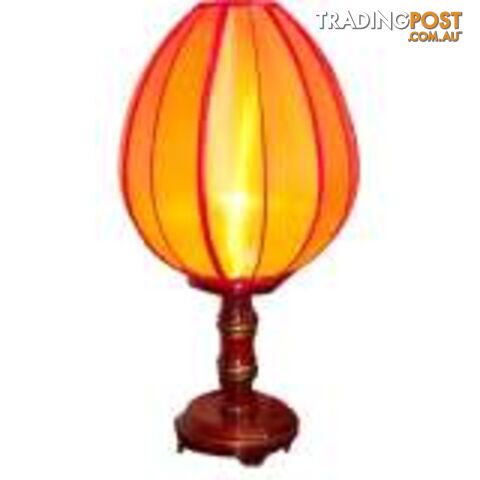 Red Bamboo Style Lamp with Lampshade