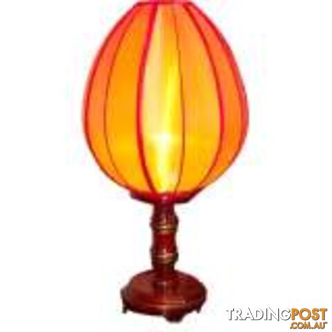 Red Bamboo Style Lamp with Lampshade