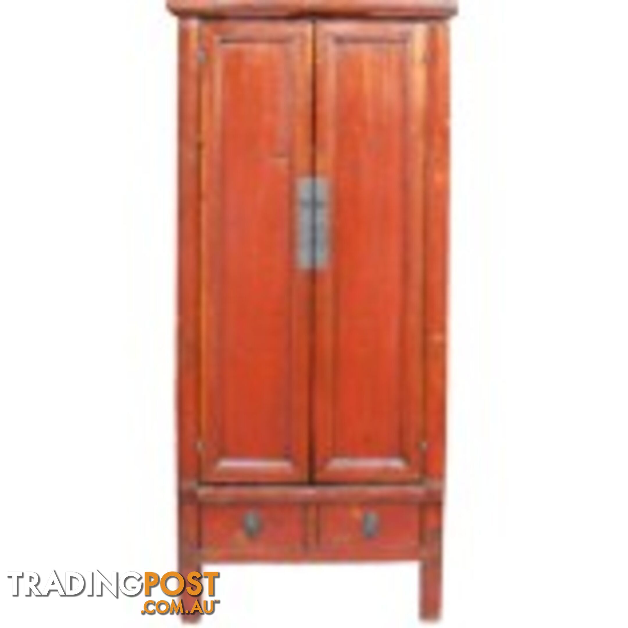 Red Slim Tapered Chinese Cabinet