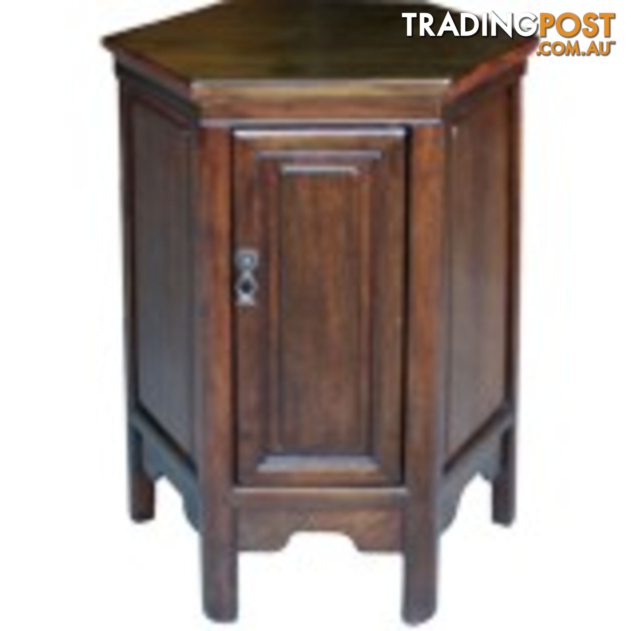 Brown Chinese Natural Elm Hexagon Bedside Cabinet