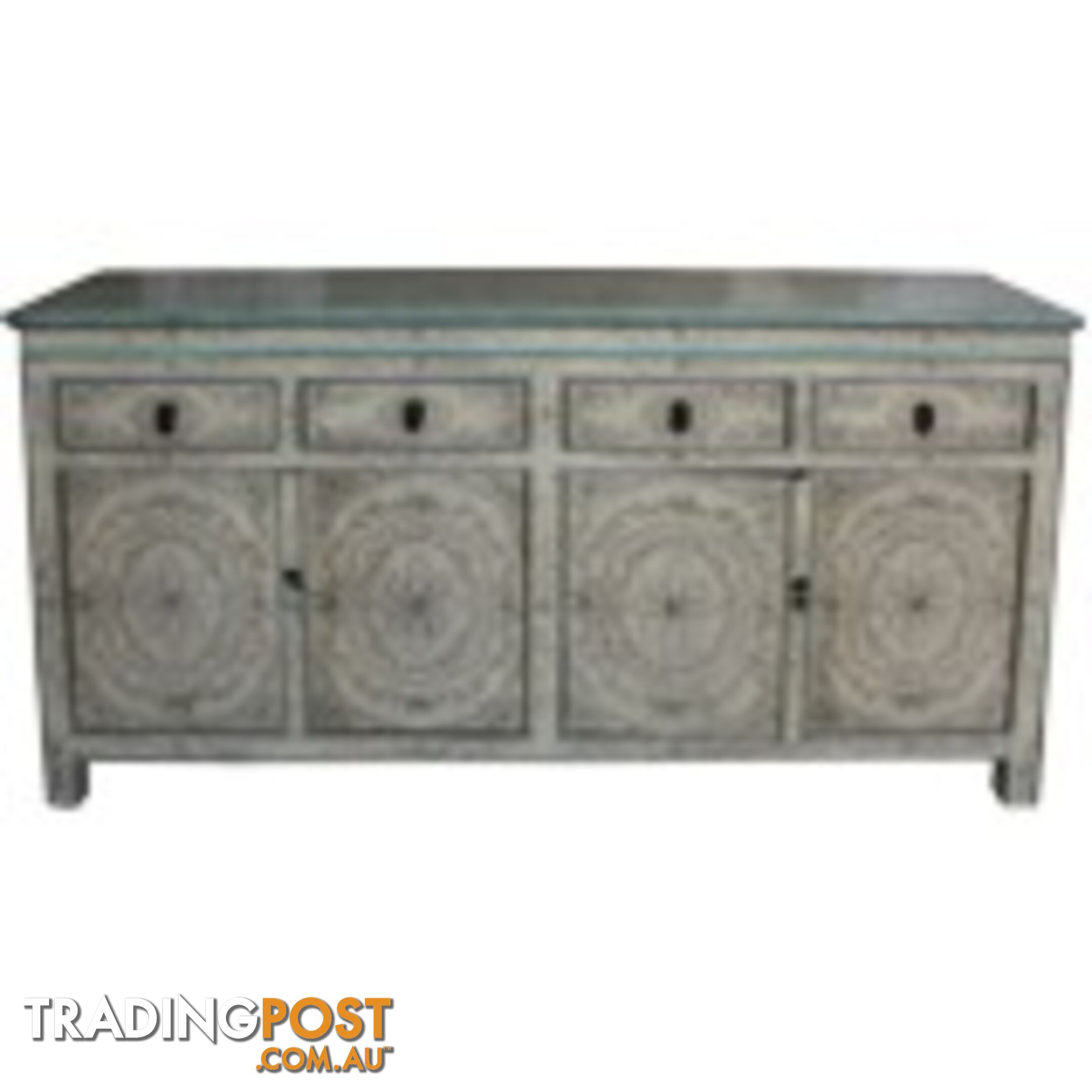 Chinese Antique Tibetan Painted Sideboard Cabinet