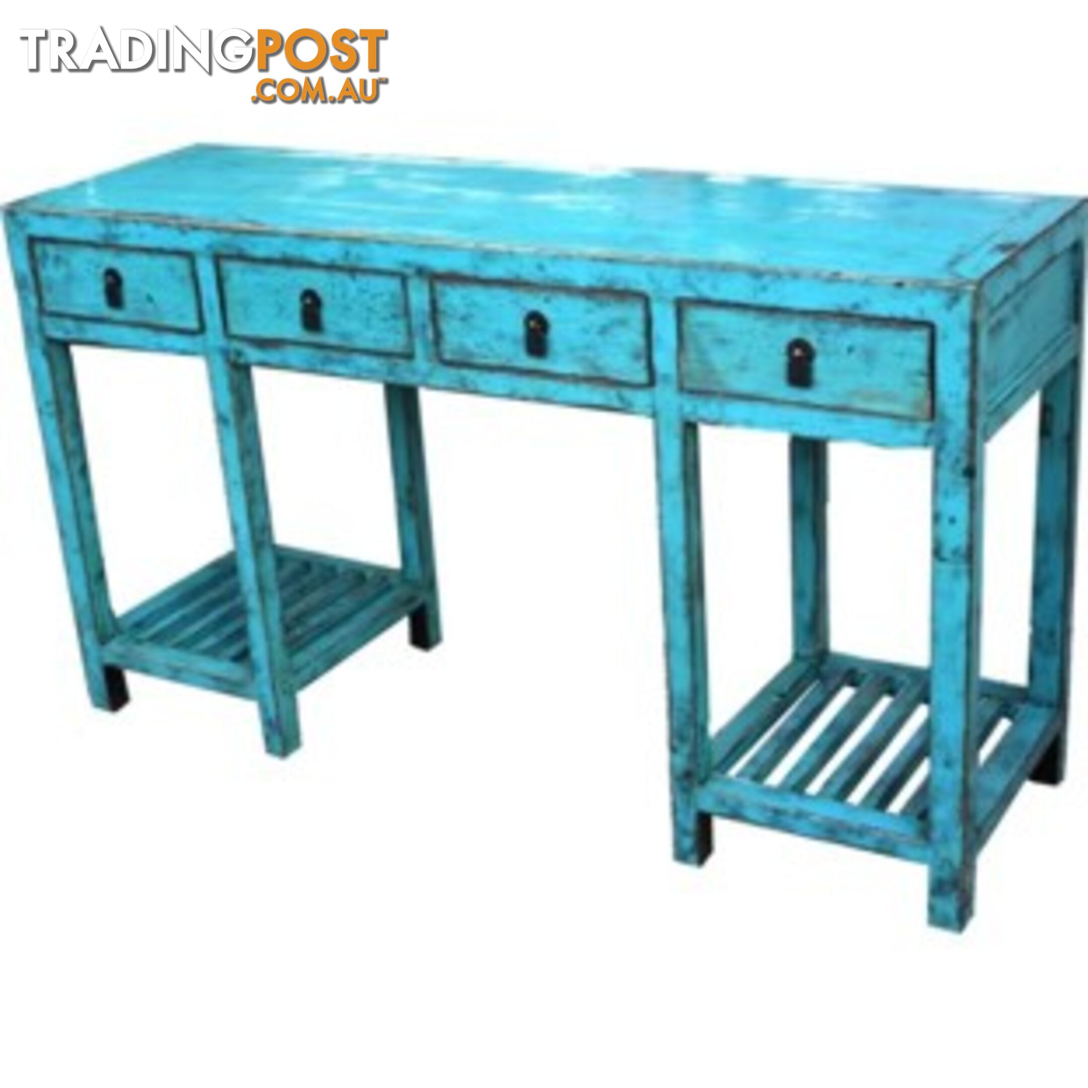 Original Mandarin Blue Chinese Scholar Table Desk