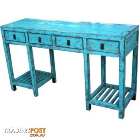 Original Mandarin Blue Chinese Scholar Table Desk