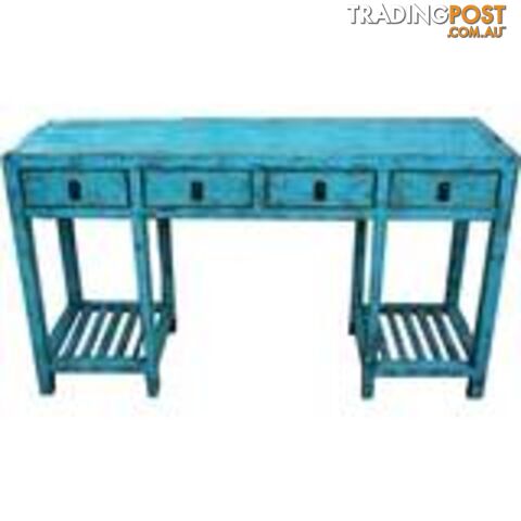 Original Mandarin Blue Chinese Scholar Table Desk