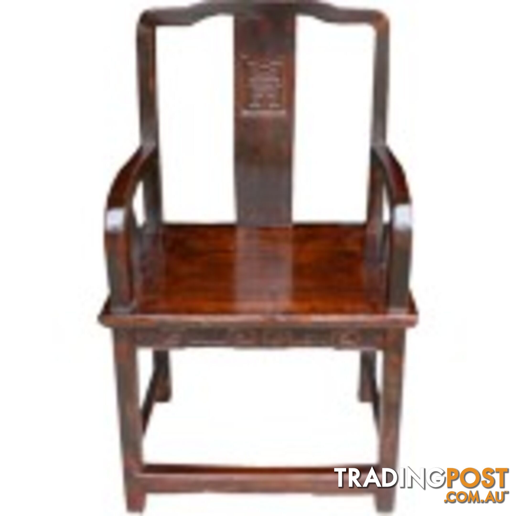 Chinese Brown Carved Armchair