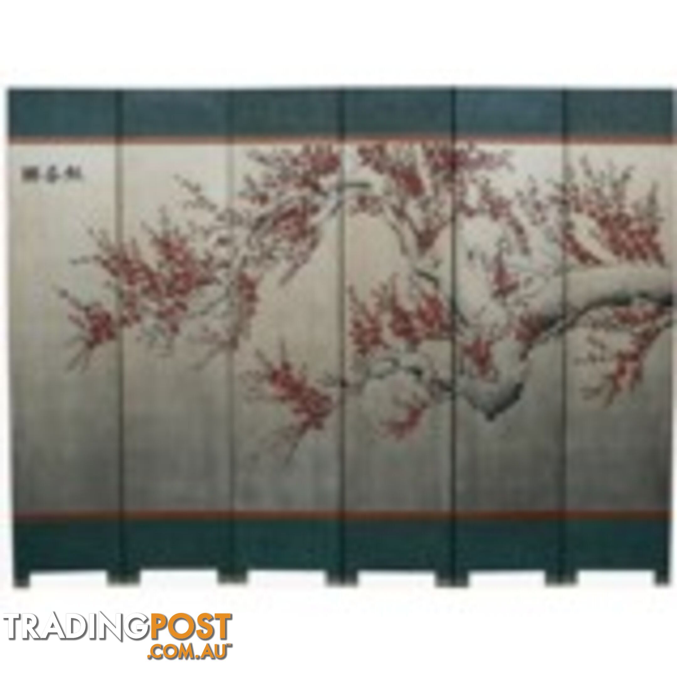 Silver Leaf Cherry Blossom Asian Room Divider Screen