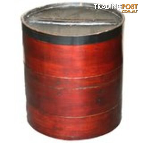 Chinese Cylindrical Wooden Hat Box