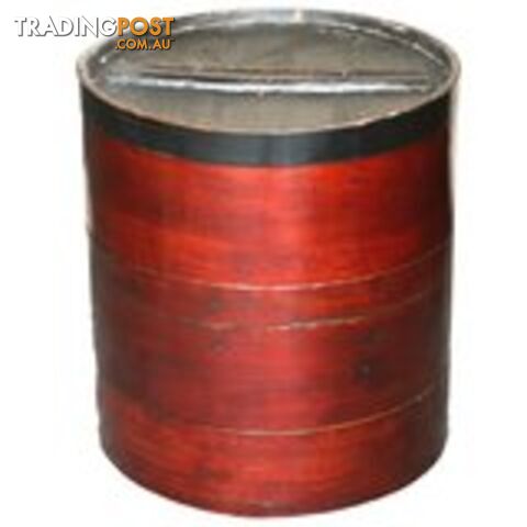 Chinese Cylindrical Wooden Hat Box