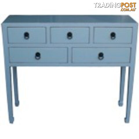 Smoky Grey Lacquer Multi Drawers Hallway Table