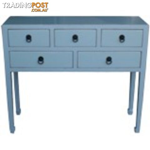 Smoky Grey Lacquer Multi Drawers Hallway Table