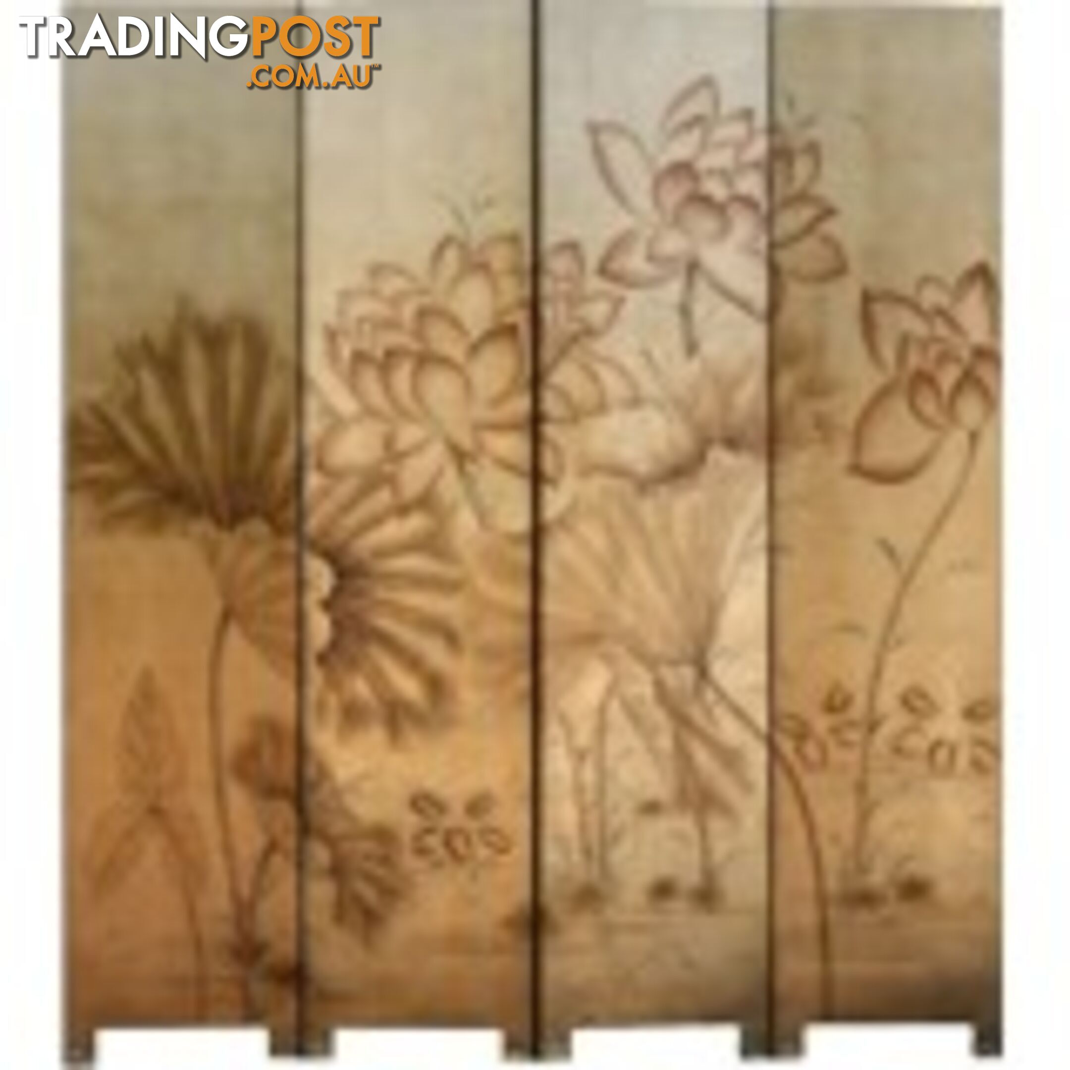 Golden Lotus Oriental Room Divider