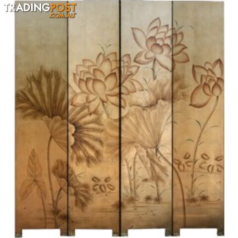 Golden Lotus Oriental Room Divider